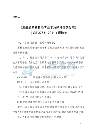 发酵酒精和白酒工业水污染物排放标准