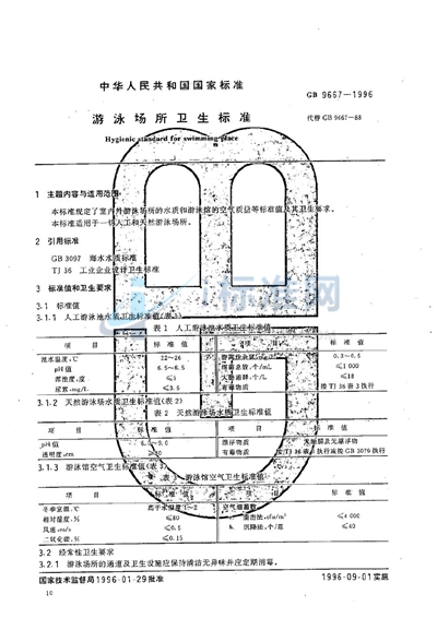 游泳场所卫生标准