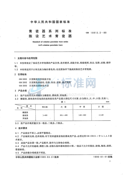 青瓷器系列标准  陈设艺术青瓷器