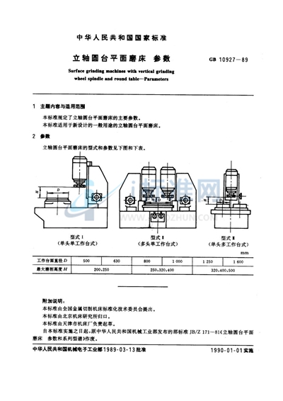 立轴圆台平面磨床  参数