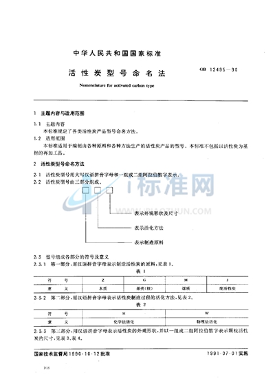 活性炭型号命名法