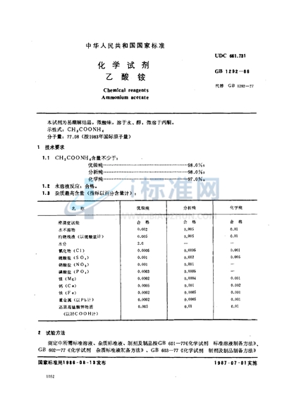 化学试剂  乙酸氨