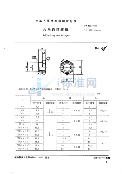 六角自锁螺母