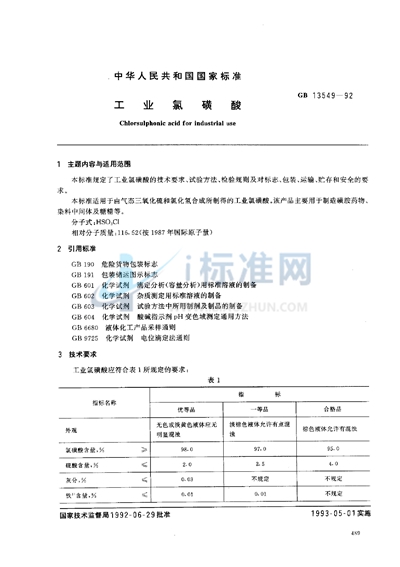 工业氯磺酸