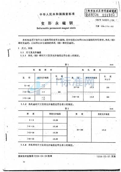 变形永磁钢