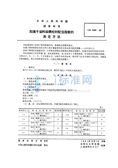 阳离子染料染腈纶时配伍指数的测定方法