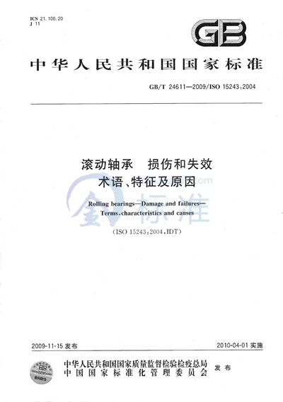 滚动轴承  损伤和失效  术语、特征及原因