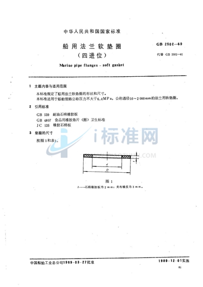 船用法兰软垫圈 （四进位）