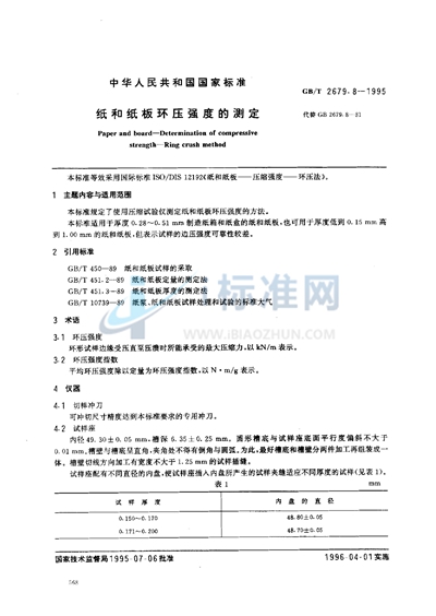 纸和纸板环压强度的测定