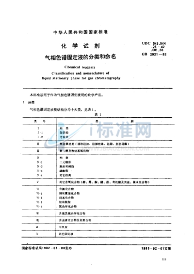 化学试剂  气相色谱固定液的分类和命名