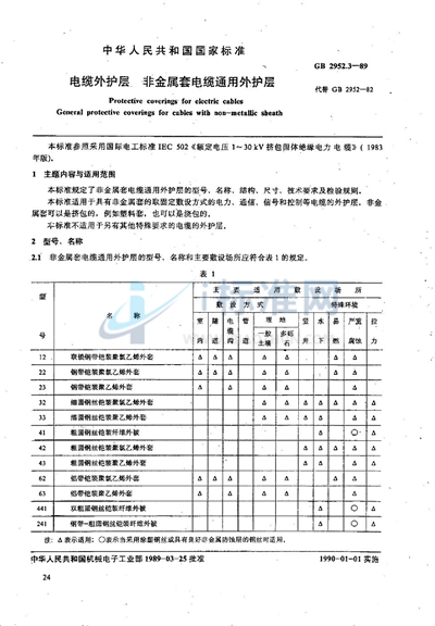 电缆外护层  非金属套电缆通用外护层