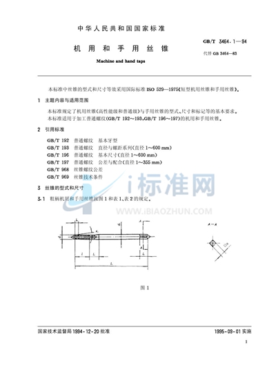 机用和手用丝锥