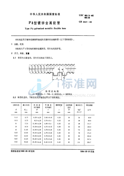 P3 型镀锌金属软管