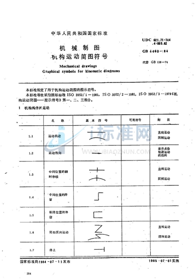 机械制图  机构运动简图符号