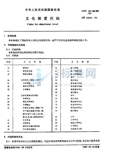 文化程度代码