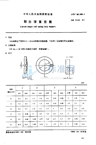 鞍形弹簧垫圈