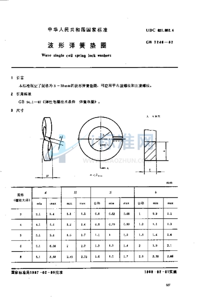 波形弹簧垫圈