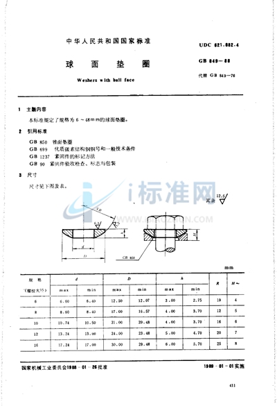 球面垫圈