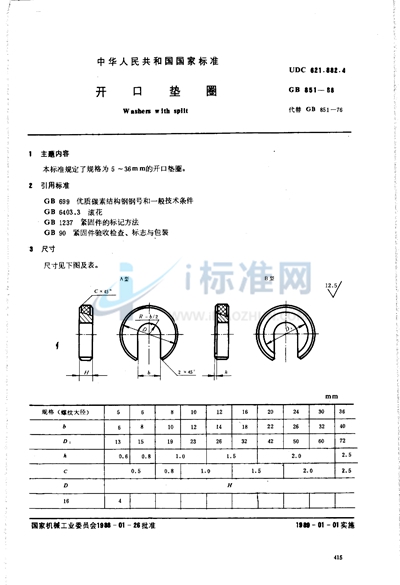 开口垫圈