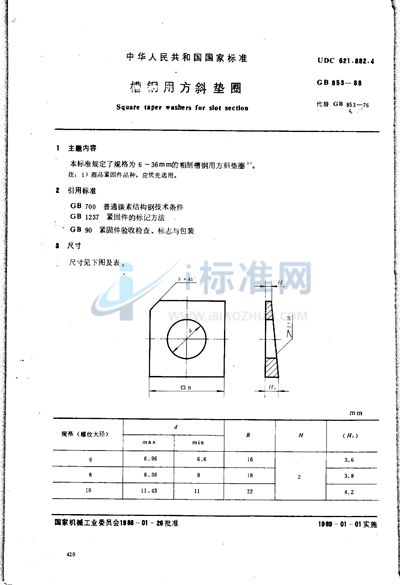 槽钢用方斜垫圈