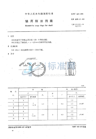 轴用钢丝挡圈