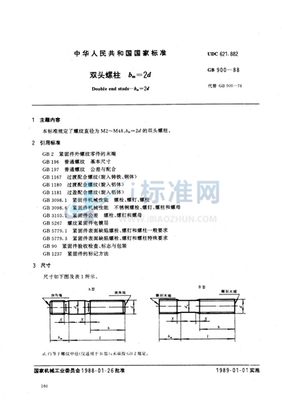 双头螺柱  bm=2d