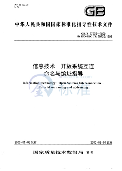 信息技术  开放系统互连  命名与编址指导