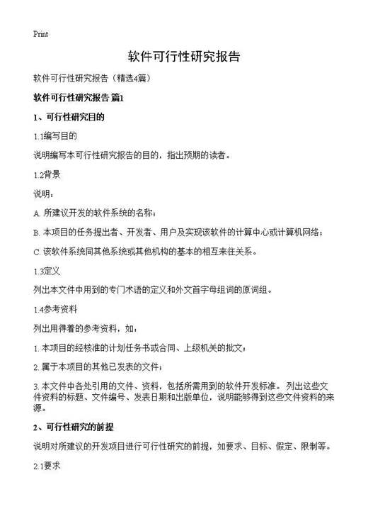 软件可行性研究报告