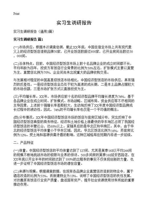 实习生调研报告