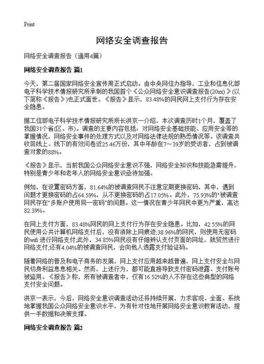 网络安全调查报告