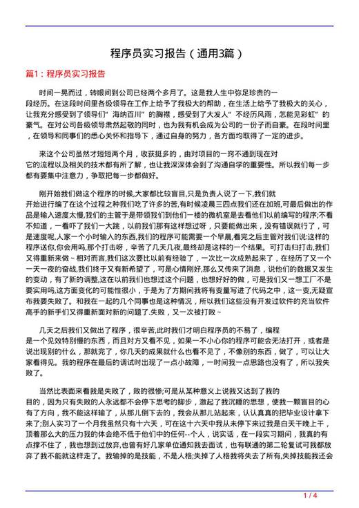 程序员实习报告