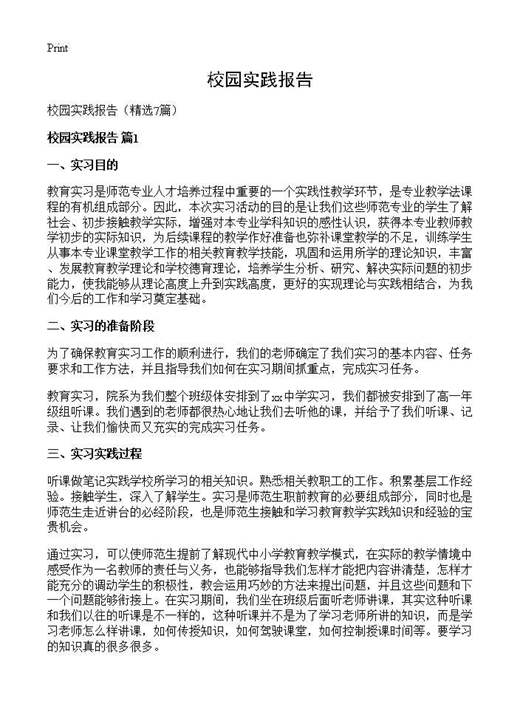 校园实践报告