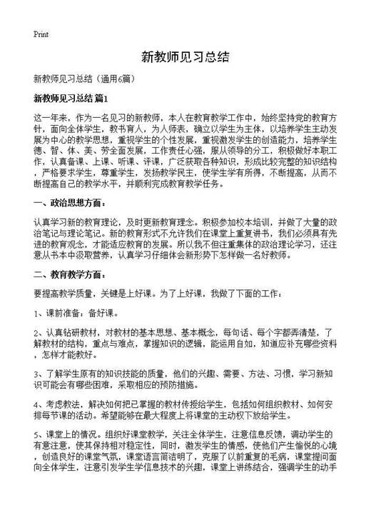 新教师见习总结