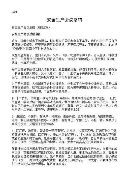 安全生产会议总结