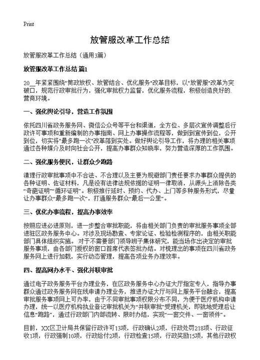 放管服改革工作总结