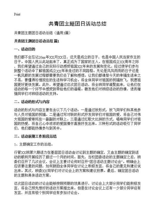 共青团主题团日活动总结