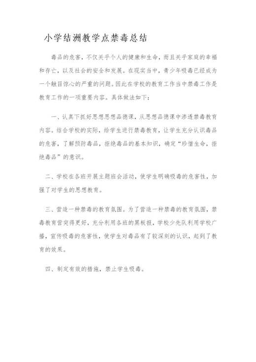 小学教学点禁毒总结