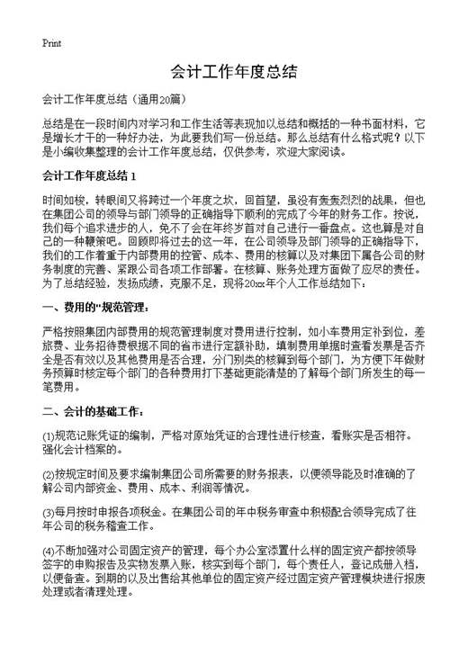 会计工作年度总结