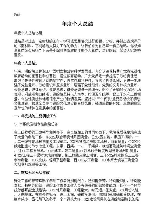 年度个人总结