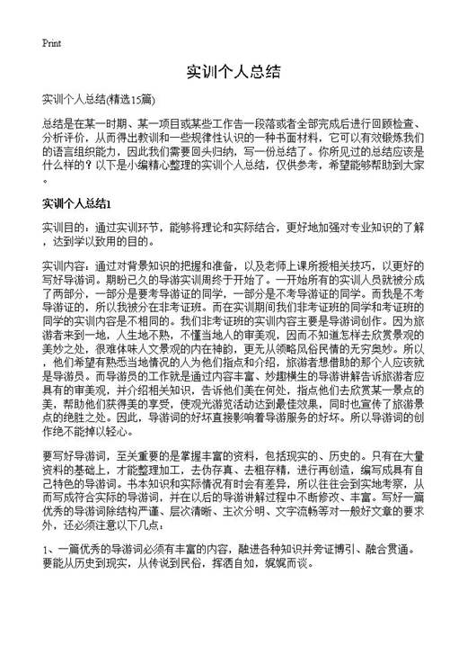 实训个人总结