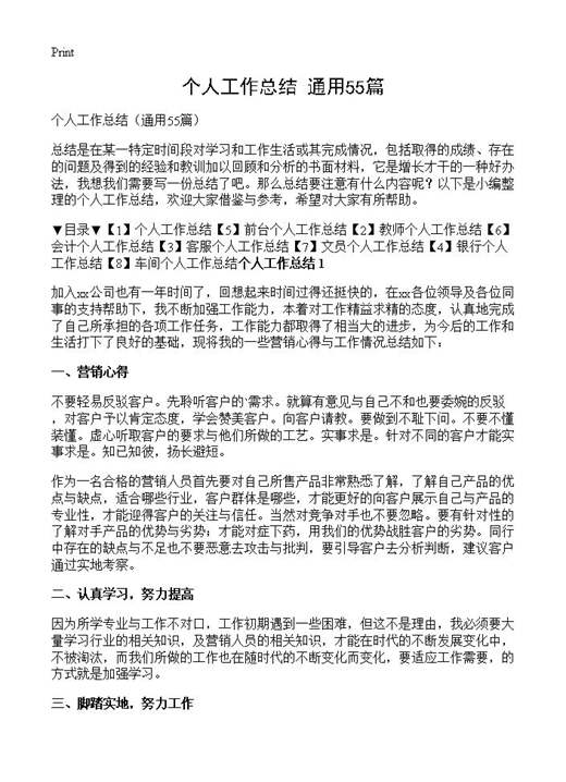 个人工作总结