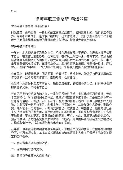 律师年度工作总结