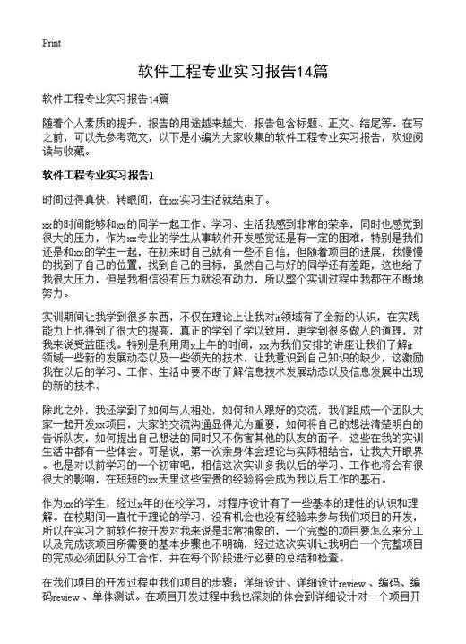 软件工程专业实习报告