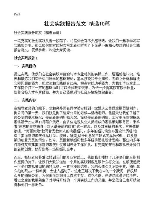 社会实践报告范文