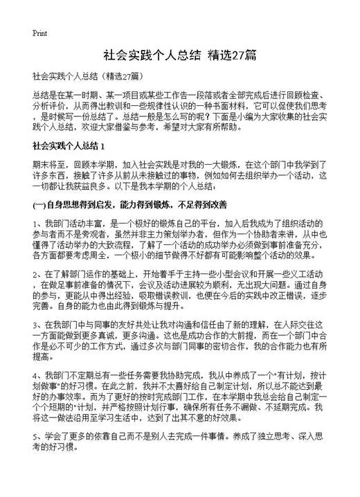 社会实践个人总结