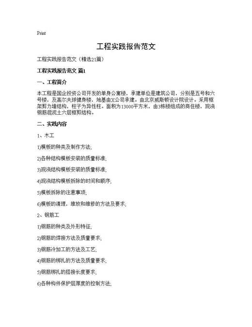 工程实践报告范文