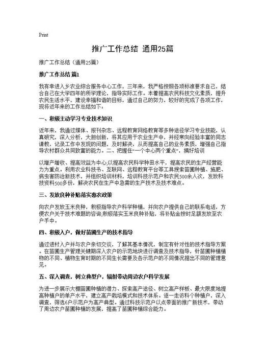 推广工作总结(通用)