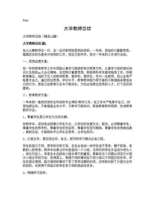 大学教师总结