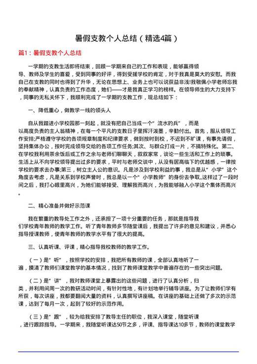 暑假支教个人总结