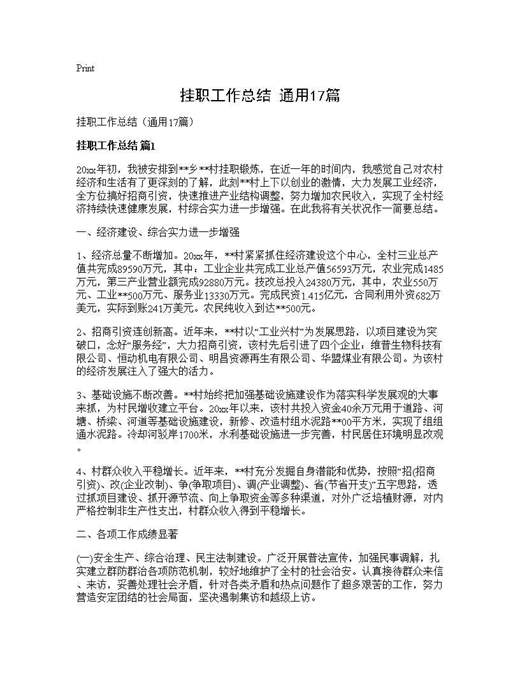 挂职工作总结(通用)